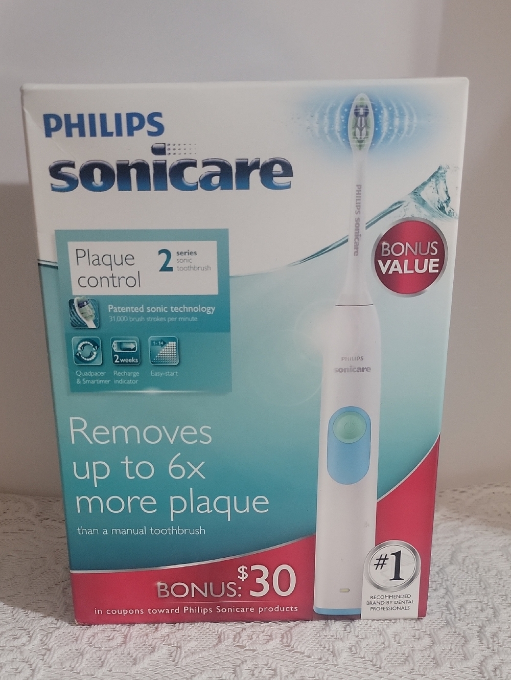 Philips Sonicare Electric Toothbrush - White & Aqua Plaque Control